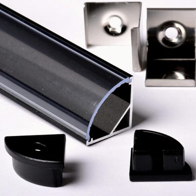 Aluminium LED Profiel Hoekstrip 16x16mm 3 Meter met Transparante Cover