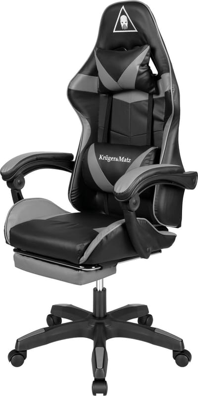 Krüger&Matz KM0790GREY - Warrior GX-150 gaming stoel, grijs-zwart