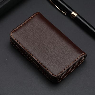 Grootte Stiksel PU Leer Creditcardhouder Visitekaartjeshouder Portemonnee met Magnetische Sluiting voor Mannen & Vrouwen