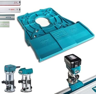 Professionele geleiderailadapter voor bovenfrezen en randfrezen - Universele compatibiliteit met geleiderails van diverse merken - Hoogwaardige Duitse kwaliteit