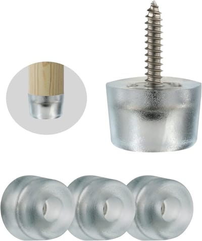 16-delige rubberen buffers voor meubels, geschikt voor audio stoelen en snijplanken, met schroeven, wit, 2 x 2 x 1,5 cm