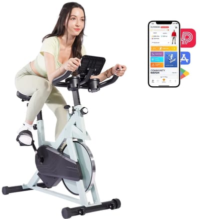 Novendo Goods - Superrun hometrainer - Indoor fitness bike - Grote Tablethouder - Met magnetische bediening en comfortabele stoel - Cardio - Black