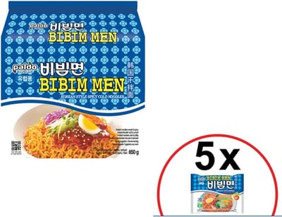 Paldo Multipak Instant Noodles Noedels Bibim men 5 x 130 Gram