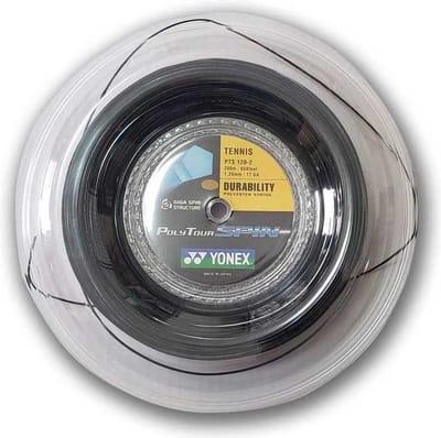 Yonex Poly Tour Spin 200 M Tennisracketsnaar Zwart 1.20 mm