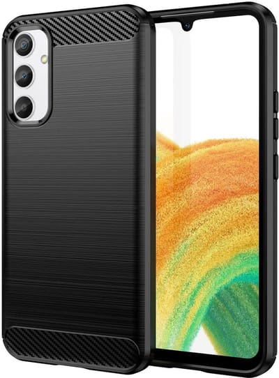 Geborsteld TPU Hoesje Geschikt voor Samsung Galaxy A24 | Beschermhoes | Back Cover | Flexibel TPU | Stijlvol Carbon | Dun | Zwart