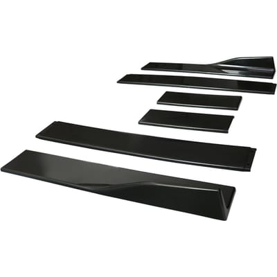 Extensions de Bas de Caisse de Voiture Rocker 2M Universel Splitters Diffuseur Lèvres Bas de Caisse Style Fibre de Carbone Black black