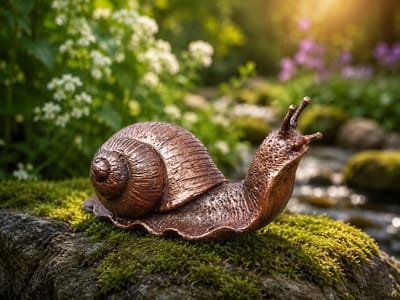 Beeld slak - Tuinbeeld - brons - Bronzartes - 6 cm hoog