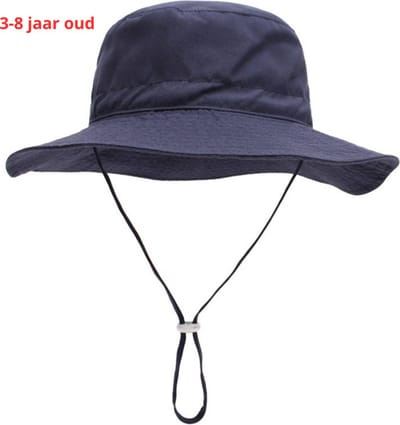 Livano Zonnehoed - Reishoed - UV Beschermende Hoed - Bucket Hat - Festival - Pet - Hoedje Voor Kinderen - Hoofdbescherming - Marineblauw - 3-8 Jaar