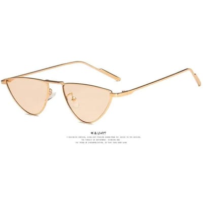 Lunettes de soleil œil de chat de luxe pour femmes Métal Triangle UV400 Montures Mode Marque Dame Design Lunetterie AS