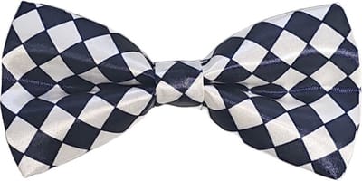 Fako Fashion - Vlinderstrik - Vlinderdas - Strik - Print - 12cm - Geruit Navy Blauw/Wit