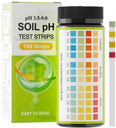 Bodem pH Teststrips - Snelle Bodemtest - Plantenverzorging Tuin - 60 Seconden Resultaat - 3.5 tot 9 pH
