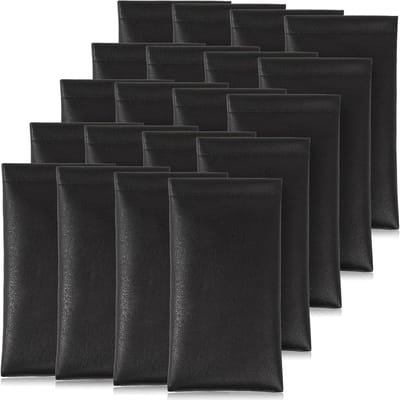 Leren Brillenhoesjes - Opbergzakjes - Bescherming Brillen - Comprimeerbaar Ontwerp - 17 x 9 cm - Zwart