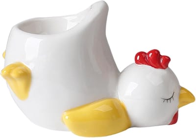 Eierdopjes Set - Eierhouders Bekers - Ontbijt Keuken - Keramiek Kip Eend - 11cm 10cm - Blauwgroen