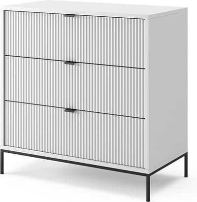 Vicco Ladekast Eliza, Wit, 80 x 81.2 cm met 3 laden
