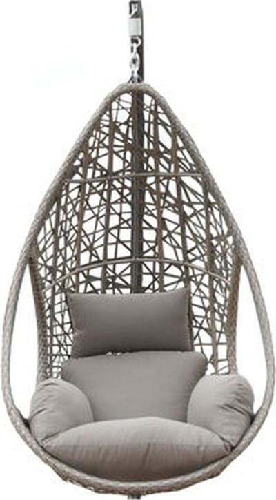 Hangstoel Mona relax Sand met Grijs Kussen zonder standaard