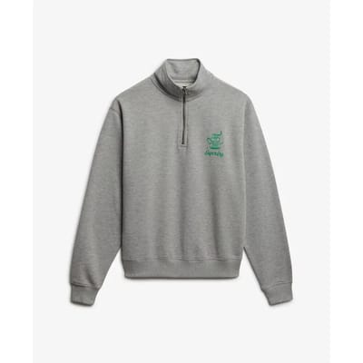 Superdry - Country Club Crest Halve Rits Sweater - Dames - Truien