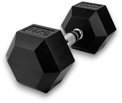 KRAKEN 16 KG Hexagon Dumbbell | Stabiele Zeshoekige Vorm | Duurzaam en Comfortabel | Veelzijdig en Betrouwbaar voor Krachttraining | Halter Gewicht voor Fitness | Sport Gym Dumbbell (alt. spelling Dumbel Dumbbel Dumbell) Hand Gewichten