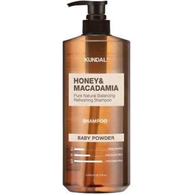 KUNDAL Shampoo au Miel et à la Macadamia 1058ml | Shampoing Coréen pour Cheveux Doux, Soin du Cuir Chevelu & Parfum Poudre pour Bébé 1.058L