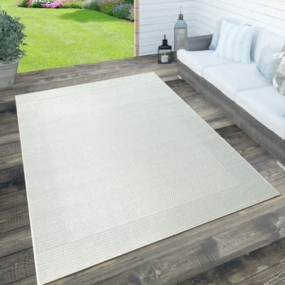 Paco Home Binnen- en buitenvloerkleed, terras en balkon, weerbestendig effen met structuur 120x170 cm