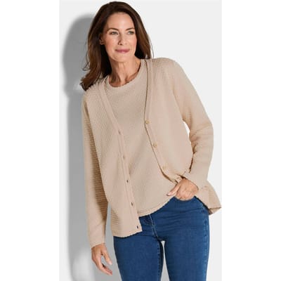 Tricot jasje met stippenmotief - beige - Gr. 21 van Goldner Fashion