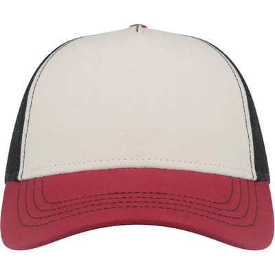 Atlantis Headwear Rapper Canvas Cap Recycled AT426 - White/Burgundy/Black - One size