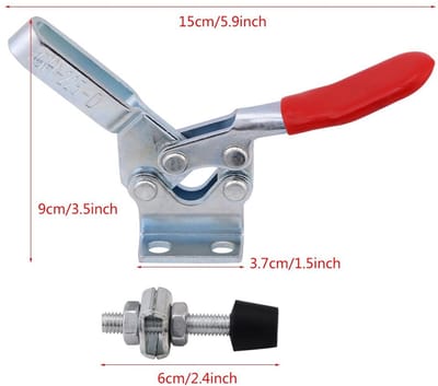 Dailygoods - Toggle Clamp - Heavy Duty - Compact en stevig - Rood - 227kg holding capacity - Ideaal voor lassen en reparaties - 5 stuks
