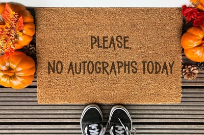 Please No Autographs Today | 90x60 cm | Nieuwe huis cadeau | Ingangsmat | Deurmat met stijl | Verhuizing cadeau | Praktisch & trendy | Perfect voor binnenkomst | Cadeau voor nieuwe woning