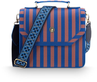 Pip Studio - Frances Crossbody tas dames - Schoudertas - Blauw - Gestreept - 25x9x21.5cm