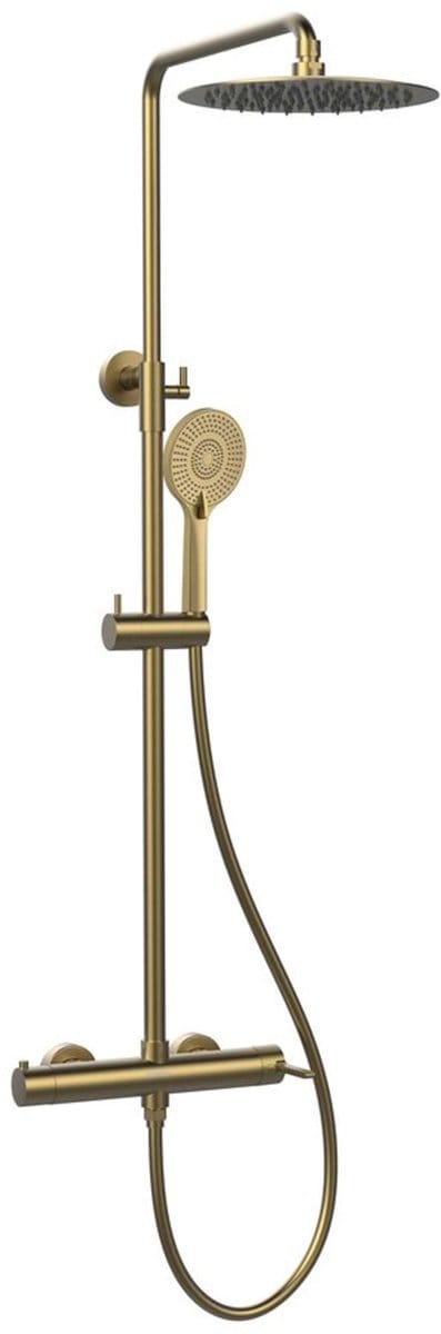 Sapho Iconic - Doucheset met kraan, diameter 25 cm, 3 stralen, mat goud AF139GB