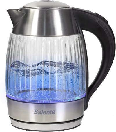 Roestvrijstalen Waterkoker met Borosilicaatglas, 1,8 L, 2200 W, Anti-Kalkfilter en Droogloopbescherming