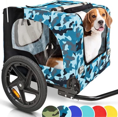 Hondenfietskar - Fietskar Hond - Fietsaanhanger voor Honden tot max. 45 KG - Hondenkar Opvouwbaar – Honden Fietskar - Incl. Vlag En Riem