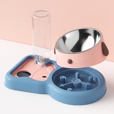 Hondenbak Automatische Drinkwater Hondenvoerbak Anti-stoot Omval Kattenbak Slow Food Bak Hondenbak Drinkwater Geïntegreerde Kattenbak Huisdierenbak 18*10*30cm