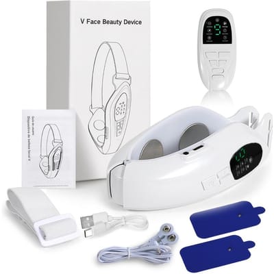 V-vormig Gezicht Schoonheidsapparaat met Afstandsbediening LED Foton Gezichtsliftende Massager Dubbele Kin Verwijdering Gezichts Schoonheidsinstrument wit