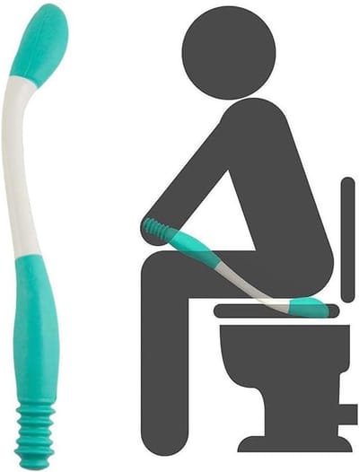 Toilethulpmiddel Lange Handgreep - Bodem Buddy Wisser - Hygiënisch Zelfstandig Werken - Ergonomisch Ontwerp - 38 cm - Groen