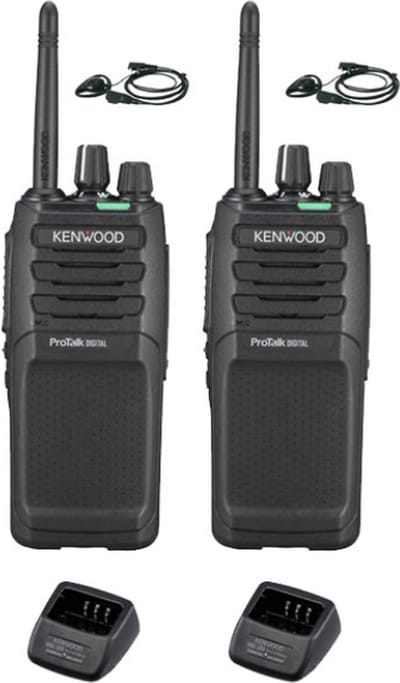 Set van 2 Kenwood TK-3701D met d-shape oortje en tafellader