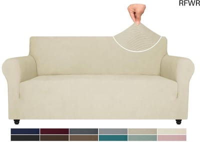 RFWR® Rekbare Bankhoes 3 Zits - Elastische Meubelhoes Zonder Merk voor Woonkamer