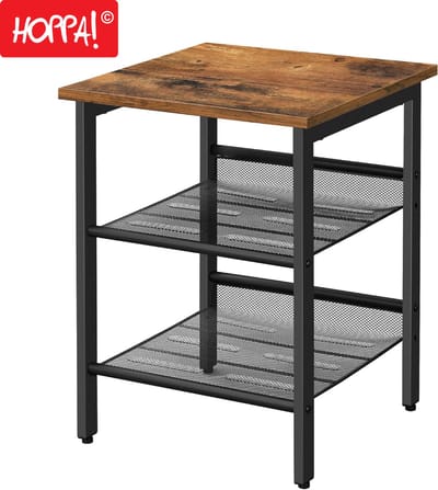 Hoppa! Nachtkastje - Bruin - Metaal - 41 x 41 x 56 cm (B x D x H)