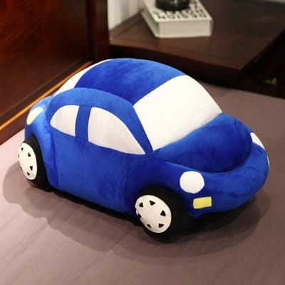 Schattig Cartoon Auto Pluche Speelgoed Zacht Gevuld Kever Auto Pluche Kussen Mooi Pluche Voertuig Voor Verjaardagscadeau Huis Kamer Decoratie Cartoon 35cm blue