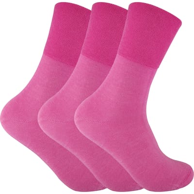 Set van 3 sokken zonder elastiek thermo diabetessokken voor dames - Roze