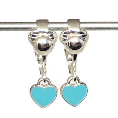 Clip Oorbellen Kinderen - Oorclips - Hartjes - Lichtblauw - Hangoorbellen - MNQ bijoux