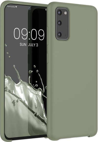 kwmobile telefoonhoesje geschikt voor Samsung Galaxy S20 - Hoesje met siliconen coating - Smartphone case in grijsgroen