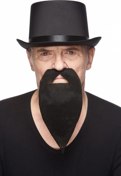 Partychimp Dwergen Baard met Snor Zelfklevend Nep Snor en Baard voor Carnaval Verkleedaccessoire - Zwart - Imitatiebont