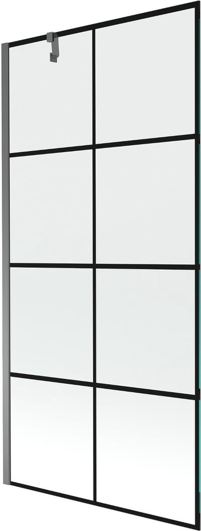 Mexen Next badwand paneel 1-delig 90 x 150 , zwart raster, gun metal - 895-090-000-00-77-95