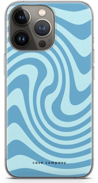 Case Company® - Hoesje geschikt voor iPhone 13 Pro hoesje - Swirl Blauw - Soft Cover Telefoonhoesje - Bescherming aan alle Kanten en Schermrand