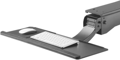 Uittrekbare Toetsenbordlade - Bureauhouder Muis - Ergonomisch Werken - 360 Graden Draaibaar - 67 x 25.5 cm - Grijs