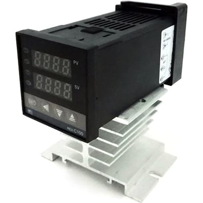 REX C100FK02 V*DN Intelligente Temperatuurregelaar SSR-uitgang + SSR 40 DA + K-type Thermokoppel + Koellichaam