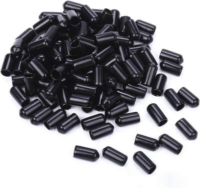 Rubberen eindkappen voor schroefdoppen en stangen - 50 stuks, 6 mm