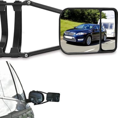 Verstelbare clip-on trekspiegels met dubbele lens voor aanhangwagens, universele uitbreiding, 1 stuk