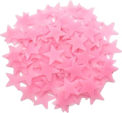 Scoby - Glow in the Dark Sterren - 100 Mini Sterren - Kinderkamer Decor - Nachtlicht - Roze