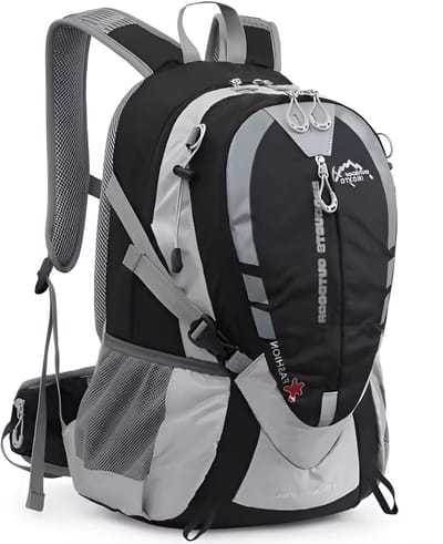 CarryQuest® - 25L Hydratatie Rugzak - Polyester Fiets- & Wandelrugzak met Drinksysteem, Rugventilatie & Front-/Toploader - Outdoor, Bergbeklimmen, Fietsen & Wandelen - 45x30x19 cm - Zwart